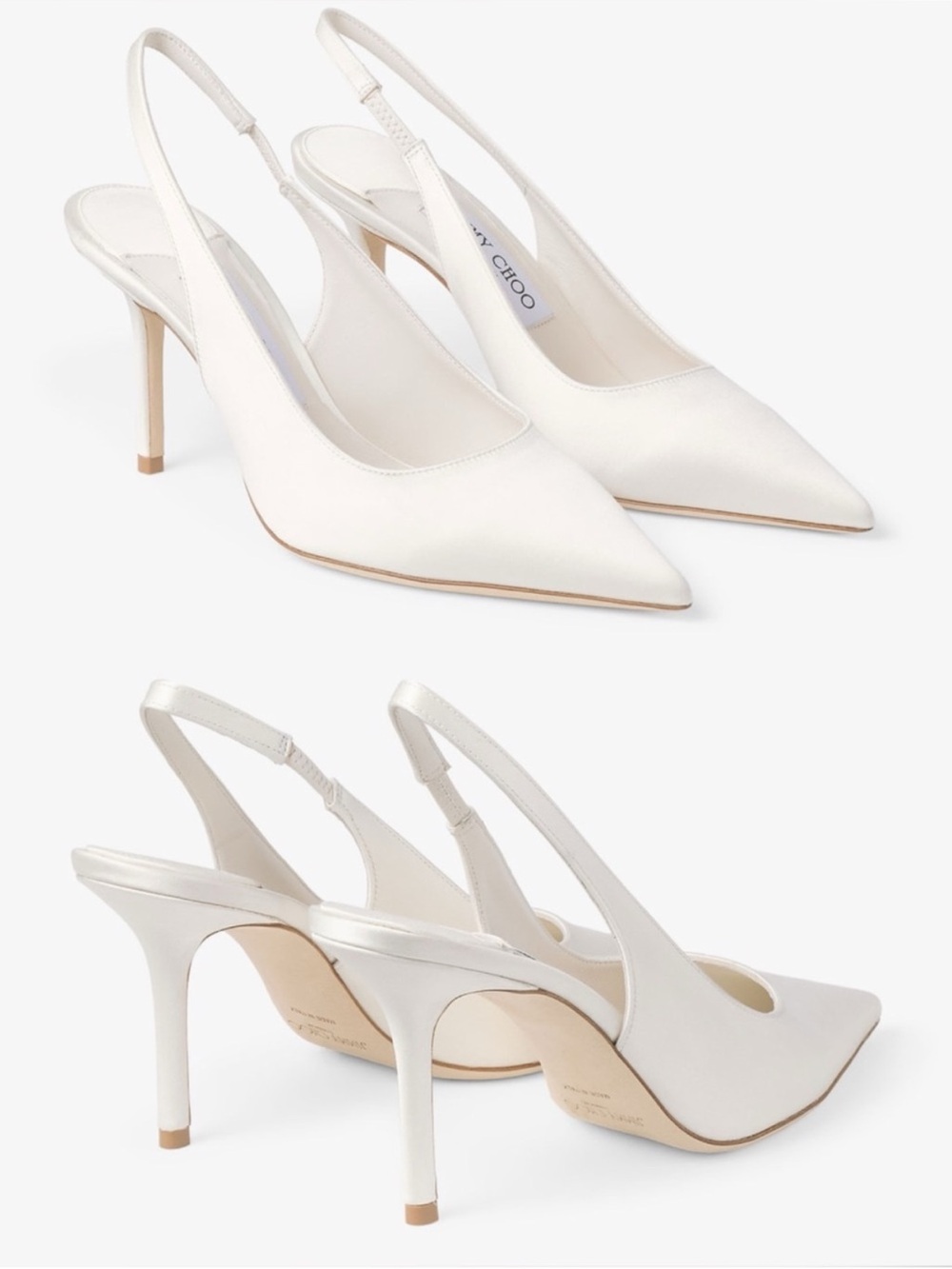 New Jimmy Choo Love 85 satin slingback pumps $850 40